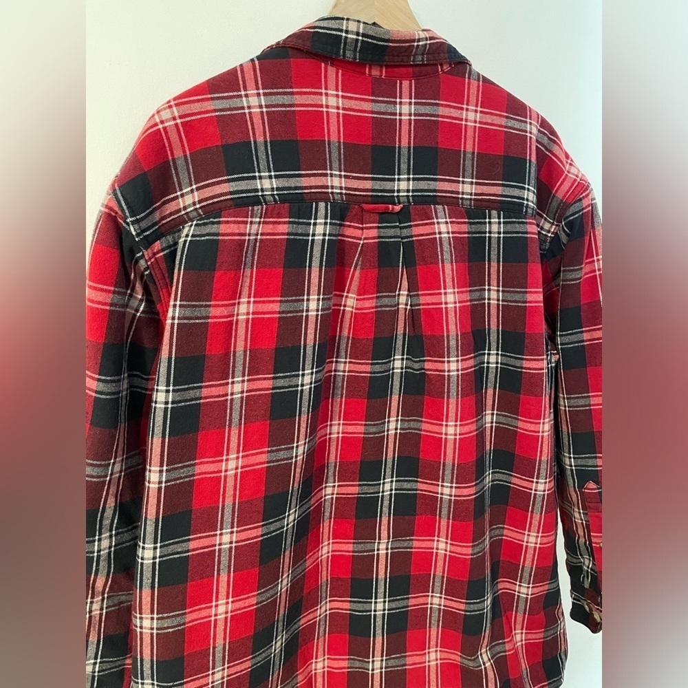 Redhead Flannel Shirt Jacket Sherpa Lined Red Plaid Men’s XL Barn Coat Shacket - Picture 8 of 12